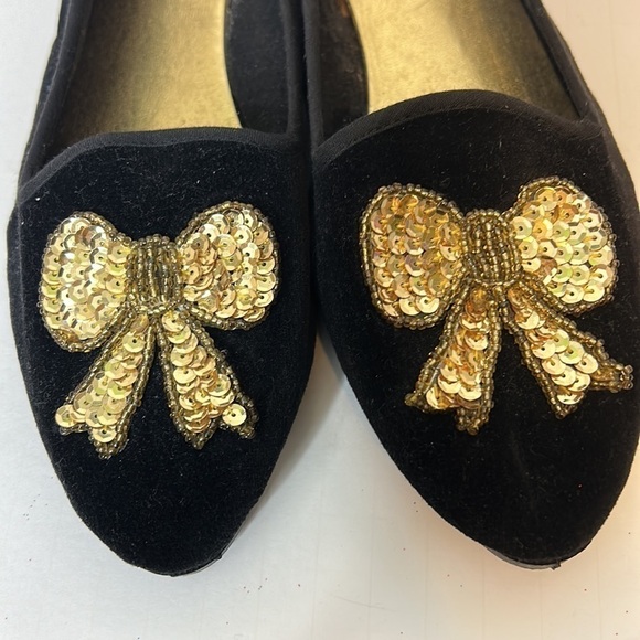 Vintage Gold Bow Slip On Shoes 7 - Picture 2 of 5